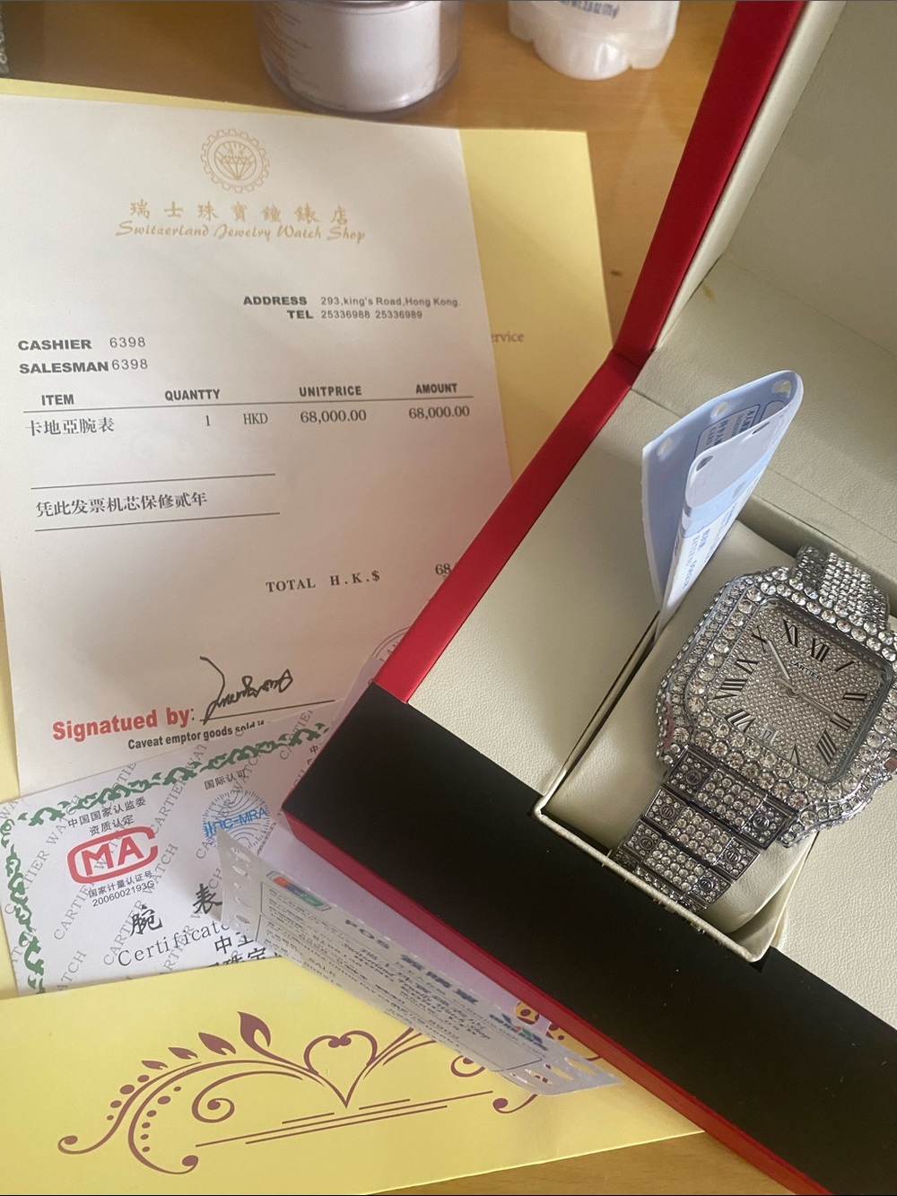 Cartier Silver Crystal-Embellished Women's Bracelet Watch - Picture 4 of 10